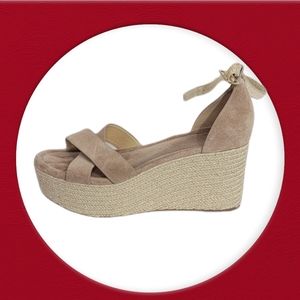 Michael kors velvet wedge sandals